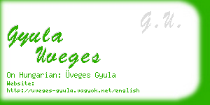 gyula uveges business card